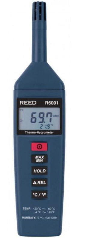 REED R6001 Thermo-Hygrometer, -4 to 140°F (-20 to 60°C), 0-100%RH - generaltechuae