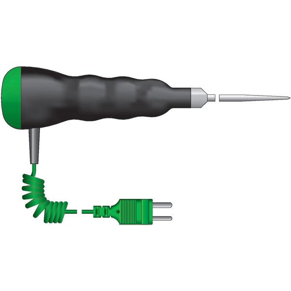 ETI 343-164 | Waterproof Thermocouple Penetration Probe | Green, coiled lead, Type K - generaltechuae