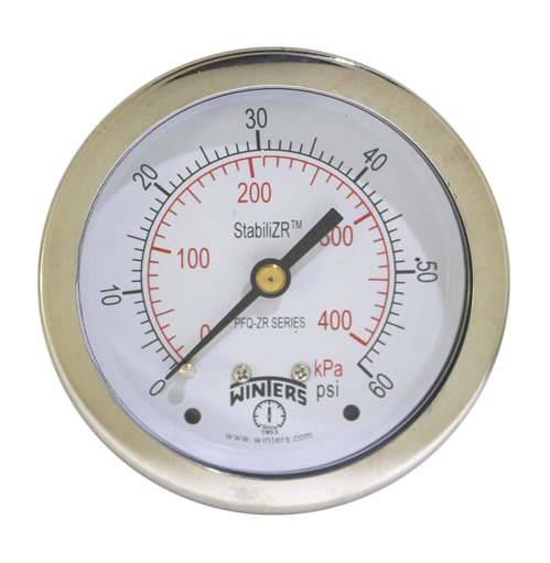 Winters PFP851ZRR1R11 | Premium Stainless Steel StabiliZR Gauge | 0-6000 psi / 0-400 bar | 2.5" Dial Display | +/-1.5% Accuracy | 1/4” Back - generaltechuae