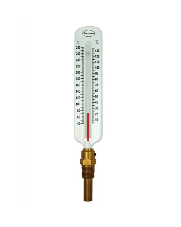 Brannan 200/001/0 | Steel Cased Hot & Chilled Water Thermometer | +5 to +135 °C/°F, bottom connection (straight) - generaltechuae