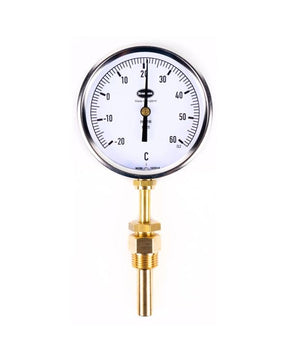 Brannan 97/969/0 | Liquid Expansion Dial Thermometer | 150 mm, Bottom, 200 mm Stem, 150 mm Pocket, 0 to +200 °C, °C/°F - generaltechuae