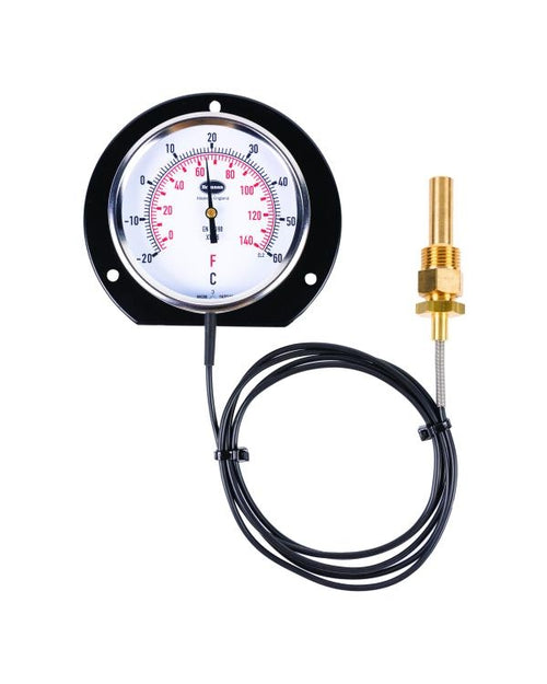 Brannan 91/656/1 | Remote Reading Dial Thermometer | 100 mm, bottom entry, 0 to +120 °C/°F, 5 m capillary, 150 mm stem - generaltechuae