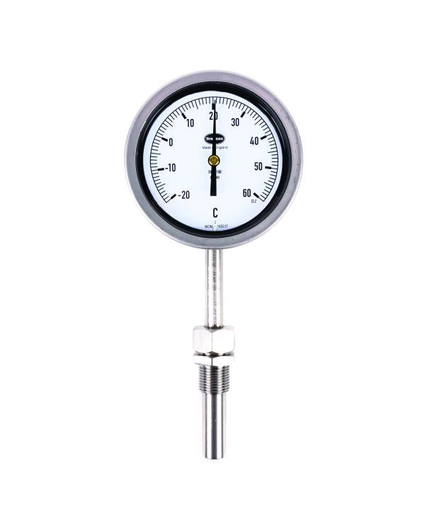 Brannan 310/643/0 | Liquid Expansion Dial Thermometer | 100 mm, -20 to +60 °C, bottom entry, 140 mm stem, sliding union - generaltechuae