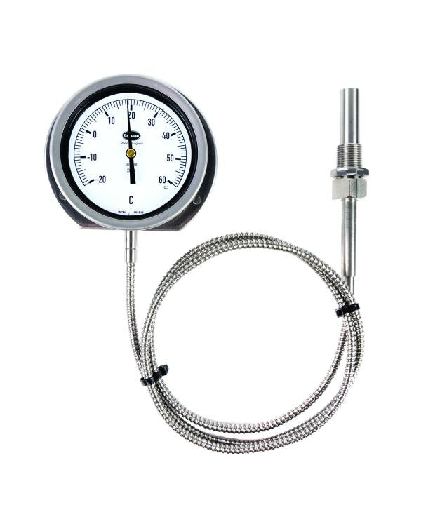 Brannan 316/630/1 | Remote Dial Thermometer | 150 mm dial, 3 m capillary, 0 to +200 °C/°F, 140 mm stem, sliding union - generaltechuae