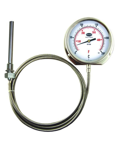 Brannan 317/626/2 | Remote Dial Thermometer | 150 mm dial, 5 m capillary, 0 to +120 °C/°F, 200 mm stem, sliding union - generaltechuae (2)