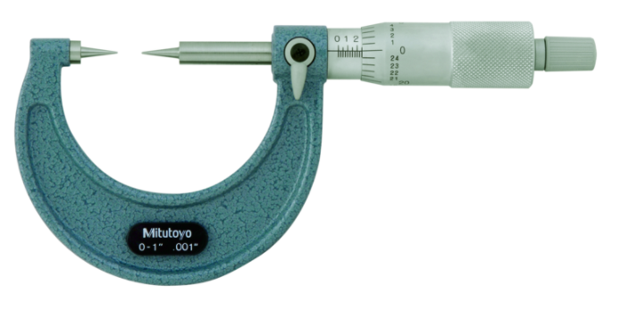 Mitutoyo 112-178 Point Micrometer with Hardened Tip 1-2", 15° Tip