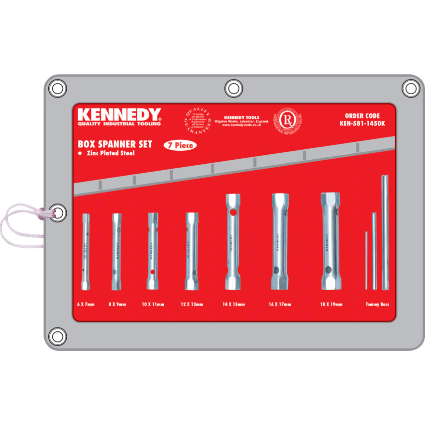Kennedy 6-PCE BOX SPANNER SET 0-10BA C/W TOMMY BARS